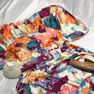 Ann Taylor Loft Watercolor Floral Dress Sz XXXS